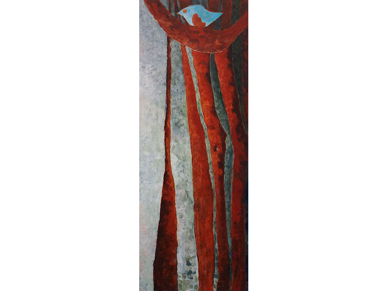 Carole Debret : « L'Oiseau Perché » - Peinture sur toile