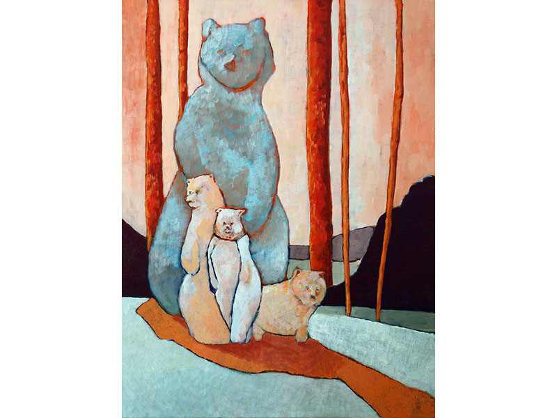 « Trois Ours » - Peinture sur toile