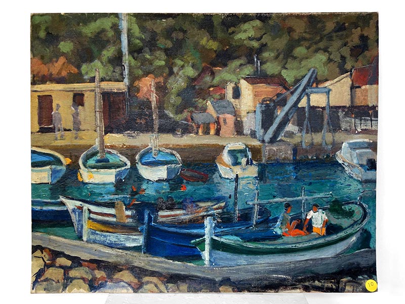 Pierre Cariou - « Le Pont de Giens - Var » - Peinture sur toile - 1989